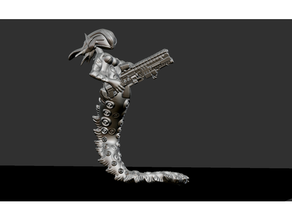 naga escultura Modelo 3d alien personagem criatura arma artilheiro modelo monstro robô arquivo stl 3d print model - Mito3D