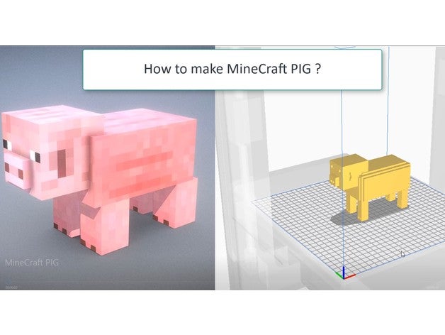 minecraft cerdo 3D print model - Mito3D
