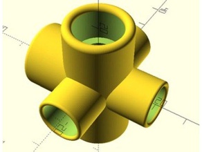 pipe connector 1 6 pipes highly customizable 3dprint buse connecteur customizer openscad raccord tee tube tuyau 3d print model - Mito3D