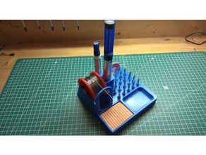 solder dispenser tool holder sponge storage soldering 3d print model - Mito3D