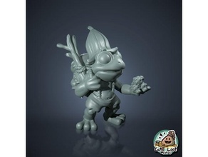 frogfolk travelling merchant cute dnd frog grippli grung miniature tabletop 3d print model - Mito3D