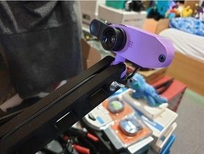 custom logitech c270 lens case mount & stand aluminium profile webcam 3d print model - Mito3D