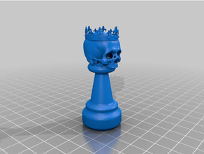 ajedrez Rey trozo cráneo 3d print model - Mito3D