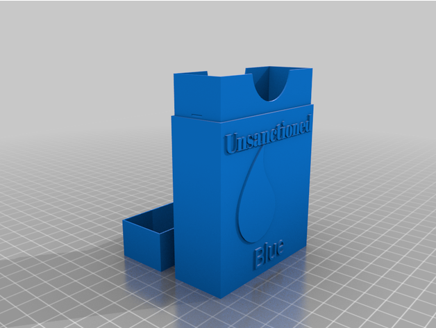 Blau sanktioniert angepasst Karte Box 3D print model - Mito3D