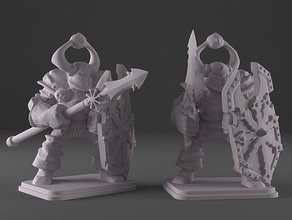 heroquest - chaos doom guards 28mm dnd dungeons dragons fantasy heroic scale miniature oldhammer tabletop warhammer 3d print model - Mito3D