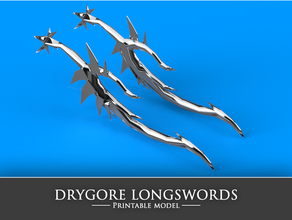 runescape drygore épée longue t90 fantaisie rs3 3 3d print model - Mito3D