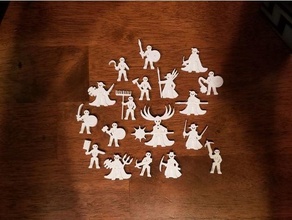 skeleton army recruits undead townsfolk boardgame dungeons dragons flatminis meeple meeples meepleverse skeletons 3d print model - Mito3D