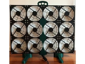 mega exhauster 12 pc-fans array exhaust fan pc-fan ventilation 3d print model - Mito3D