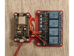 esp8266 4 relay module mount arduino esp8266case wifi 3d print model - Mito3D
