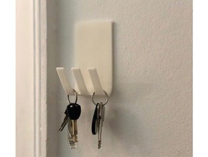 einfach Schlüssel Haken Haushalt Schlüsselhaken minimalistisch montieren Wandhalterung 3d print model - Mito3D
