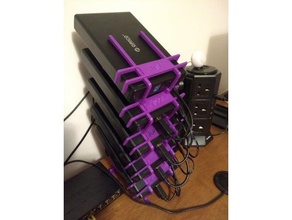 external drive rack bracket usb mounting 3d print model - Mito3D