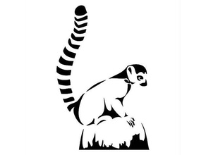 lemur stencil africa animal mammal nocturnal 3d print model - Mito3D