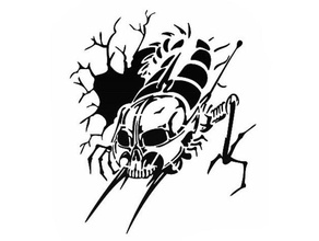 centipede stencil 2 bug halloween horror skull 3d print model - Mito3D