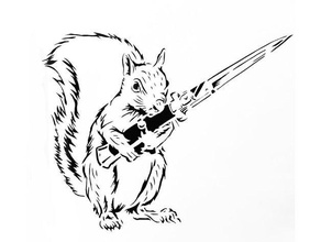 squirrel stencil joke knife 3d print model - Mito3D