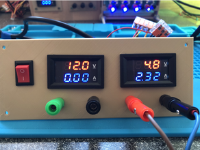 netzteil energia fornitura voltmetro ampere anzeige bananenstecker mit schalter 2 fach 3d print model - Mito3D
