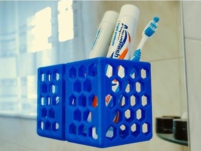 toothbrush toothpaste holder bathroom accessories organizer 3d print model - Mito3D
