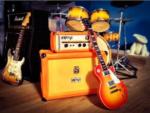 Portakal amfi kabine minyatür dekor masa dekorasyonu gitar gitarlar mini müzik müzikal Orangeamp turuncu yükseltme boyanabilir 3d print model - Mito3D