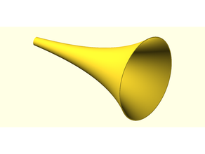 customizable exponential horn audio amplification acoustic coupling 3d print model - Mito3D