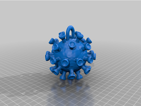 coroa vírus chaveiro 3d impressão coronavírus covid 19 3d print model - Mito3D