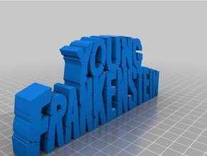 jovem Frankenstein título Fonte filme mel riachos filmes cinemasign suporte 3d print model - Mito3D