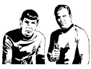 spock kirk stencil captain scifi startrek star trek 3d print model - Mito3D