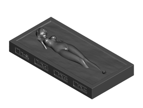 12th carbonite encased sexy girl optional control panels 2 stands female nude starwars star wars woman 3d print model - Mito3D