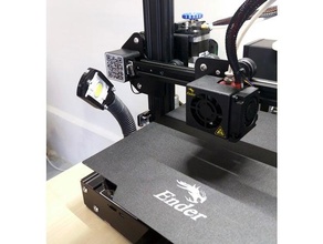 Quadrat LED Licht Halter Unterstützung 3D Drucker Zubehör Realität Ender 3 ender3 Profi Aktualisierung Streifen 3d print model - Mito3D