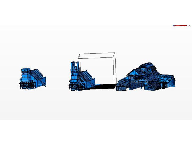 campo edifícios ww2 terreno país 3D print model - Mito3D