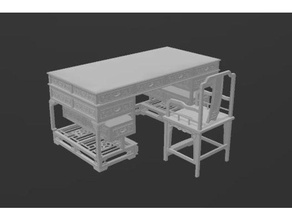 chinese desk - gubbins asian figure furniture model raspberry pi 3d print model - Mito3D