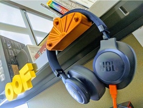 magnetic headphone caddy stand headphones hanger mount 3d print model - Mito3D