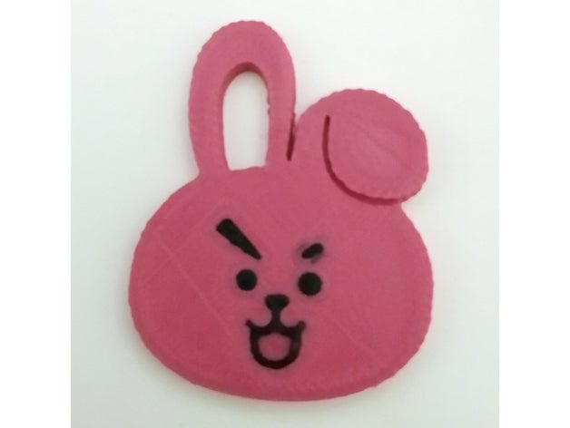 cooky keychain bt21 bunny pink 3D print model - Mito3D