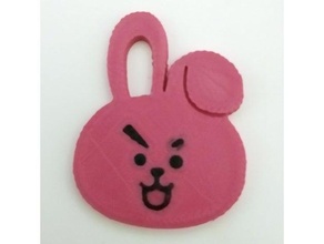 cooky keychain bt21 bunny pink 3d print model - Mito3D