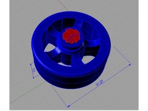 5 spoke slot toy car wheel toys wheels 3d print model - Mito3D