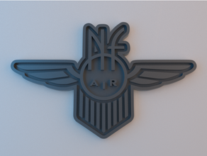 night flight orchestra - nfo air badge pilot wings pin 3d print model - Mito3D