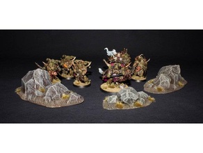 Roche terrain base miniature stands 40 000 marteau guerre donjons Dragons dragons warhammer40k 40000 fantaisie 3d print model - Mito3D