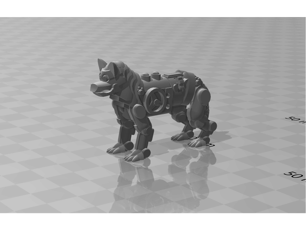 Roboter Hund Begleiter Android Tier dnd Drachen Dungeons mechanisch Rollenspiel Tischplatte Wolf 3D print model - Mito3D