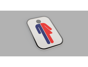 unisex gender neutral restroom sign - 4 colours 3d print model - Mito3D