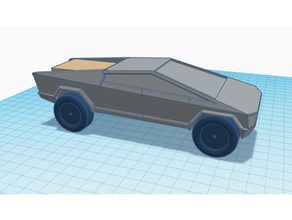 cybertruck pinewood derby car 3d print model - Mito3D