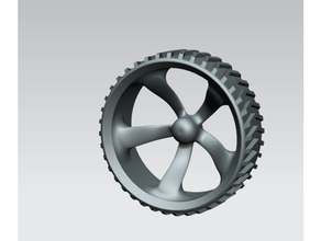 car wheel 5 rib 120mm 3x3mm rev 11 3d printer rc tyre 3d print model - Mito3D