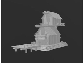 double-decker dock house - swamp land terrain aos dnd warhammer whfb 3d print model - Mito3D