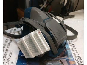 1 9 chirurgisch Maske Adapter 3m 6200 6500 7500 Serie Respirator 3d print model - Mito3D