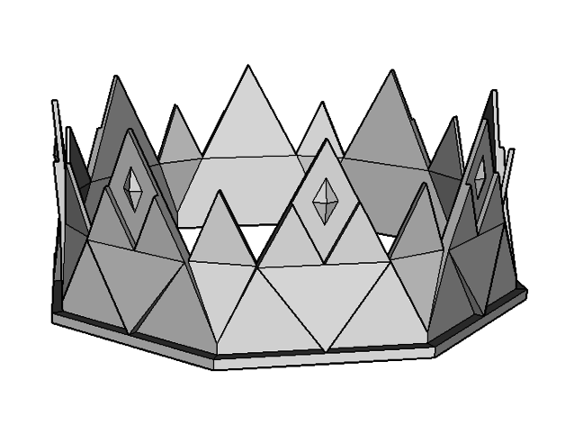 corona re Regina royalty 3D print model - Mito3D
