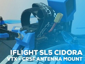 iflight xl5 sl5 vtx + crossfire antenna mount drone drones 3d print model - Mito3D