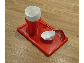 huevo taza cuchara soporte v3 3d print model - Mito3D