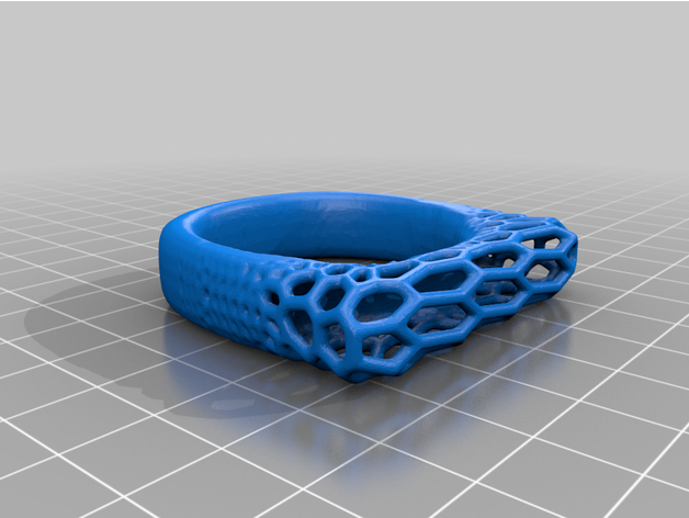 voronoi anillo estilo 3D print model - Mito3D