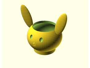 bunny head planter easter 3d print model - Mito3D