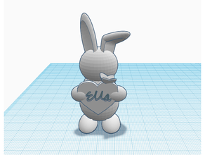 cute bunny tag customizable poly 3d print model - Mito3D