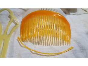 1900s style wide curved hair comb accessory cosplay fashion flat clip heat formed 3d print model - Mito3D