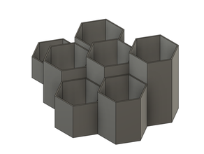 hexagon based pencil holder box hexagonal storage 3d print model - Mito3D