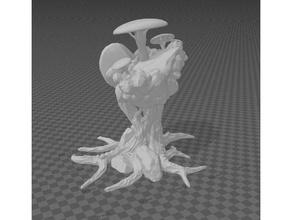 cogumelo fantasia gruta plinto terreno 3d print model - Mito3D